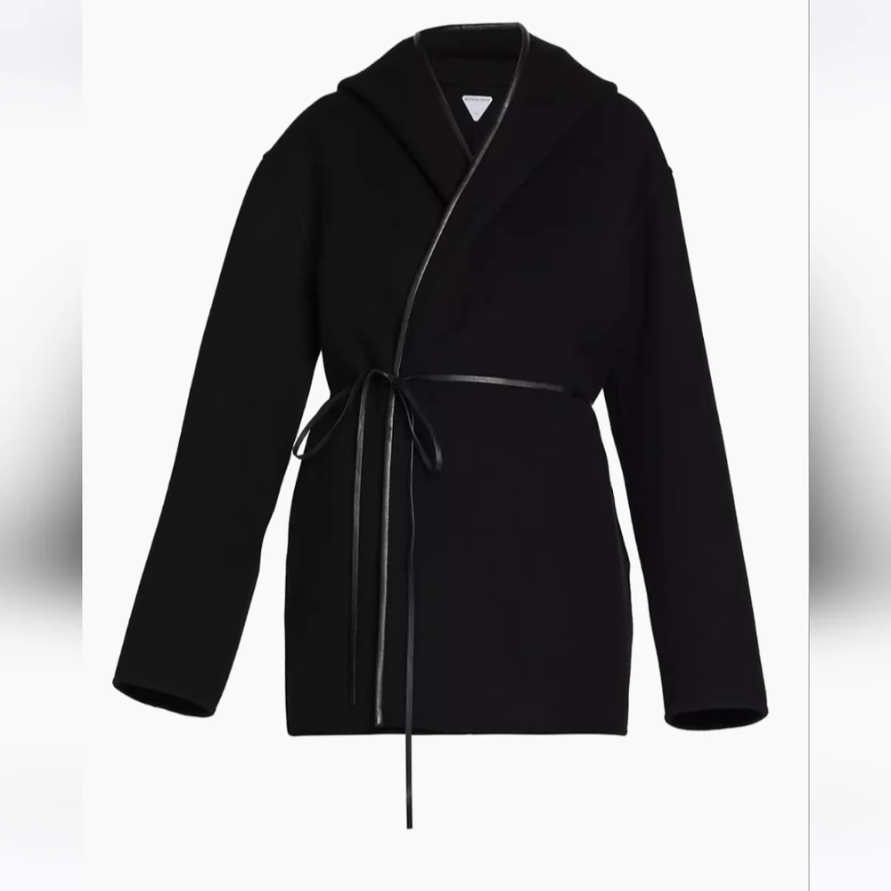 Bottega VenetaHooded Wool & Cashmere Wrap Coat 38 - Picture 10 of 10